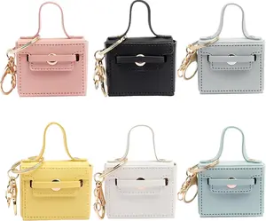 6 PCS Mini Backpack Keychain Super Smalls Makeup Bag Cute Coin Wallet PU Leather Lipstick Bag Card Holder Data Cable Organizer Fashion Bag Charms Accessories for Women Girls