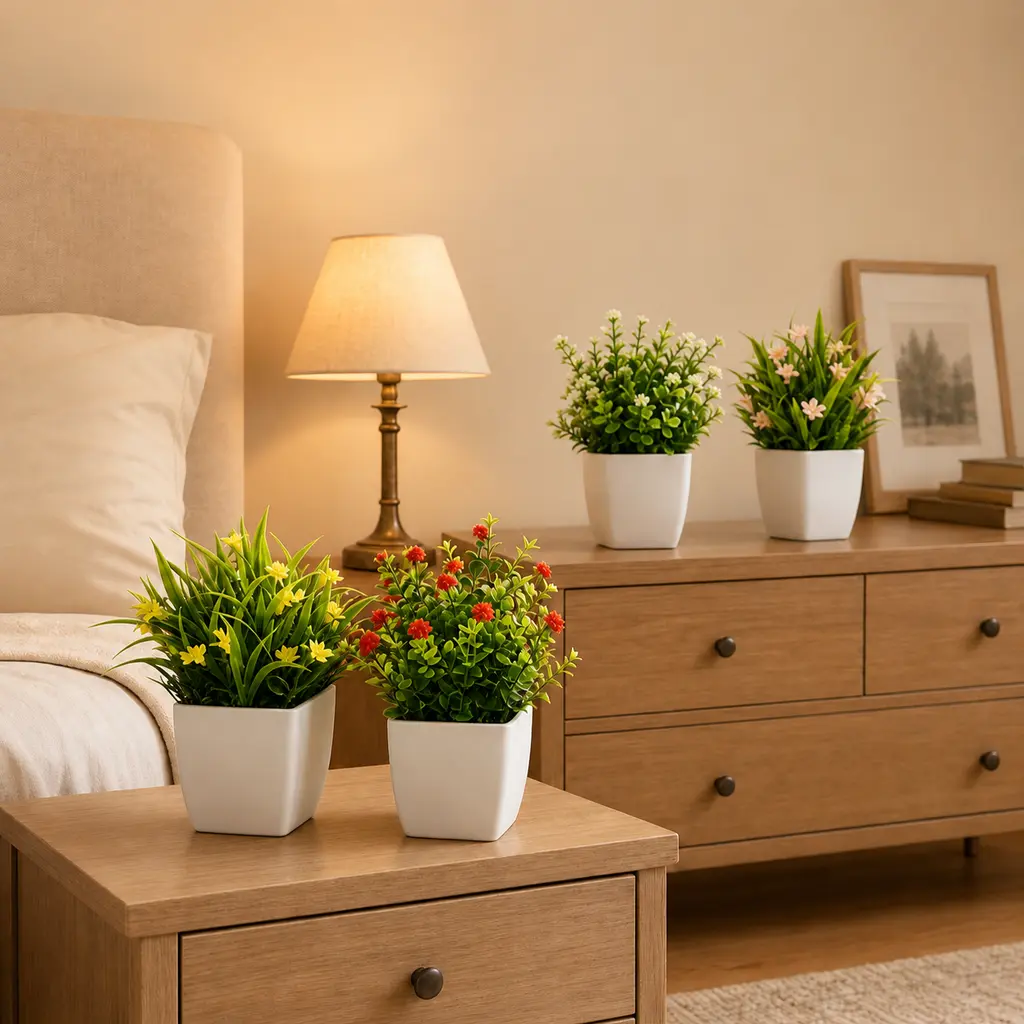 4 Pack Simulation Plant Mini Garden Artificial Eucalyptus Potted Plant, Suitable for Home, Indoor,Outdoor,Office Desks, Rooms, Bathrooms, Lawn, Courtyard, Path And Garden Decoration,Thanksgiving,Christmas, New Year Decoration