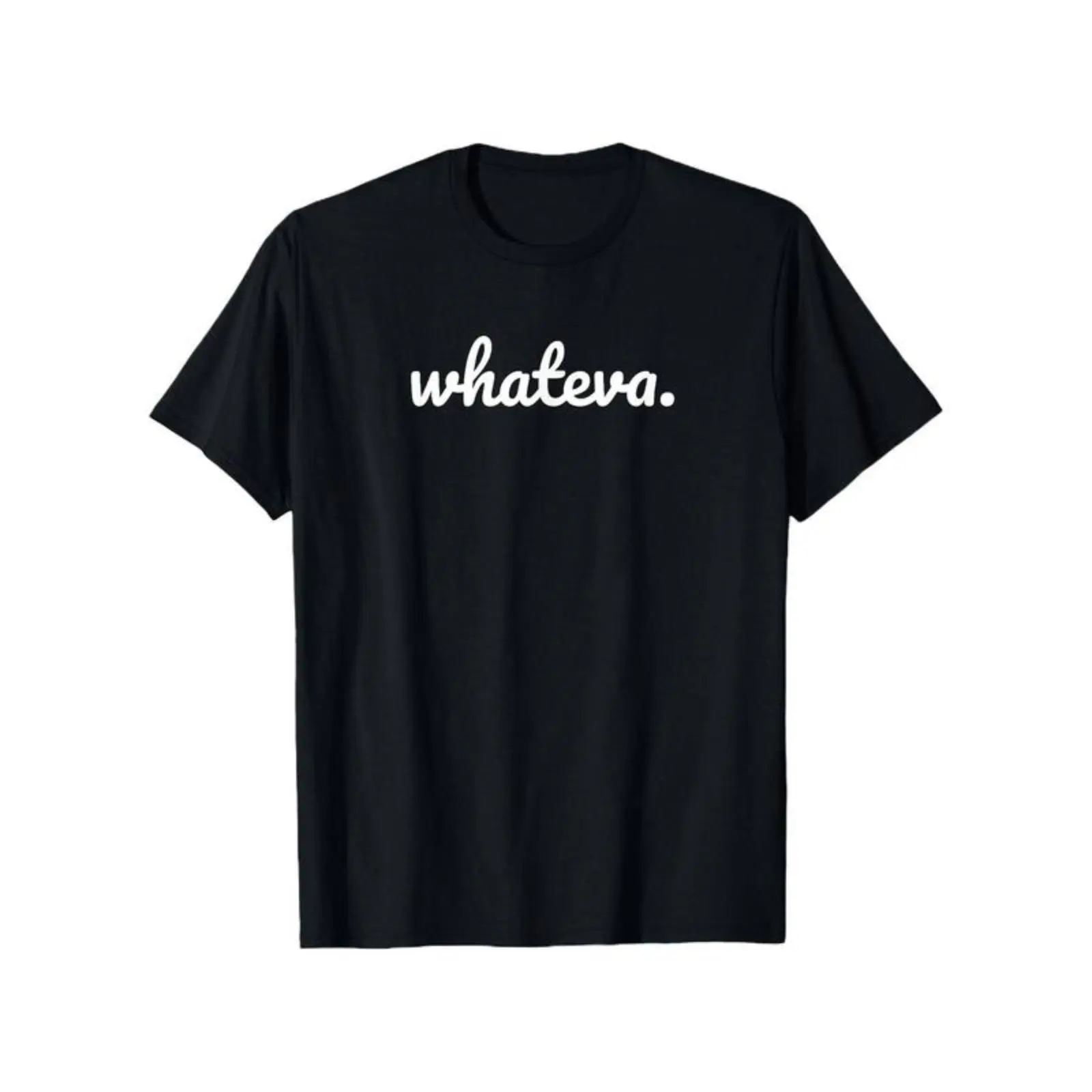 Classic Basic Men's Crew Neck Graphic Tee - Customized "Whatever" Print, Casual Hemmed T-Shirt for Women, Hem, Menswear