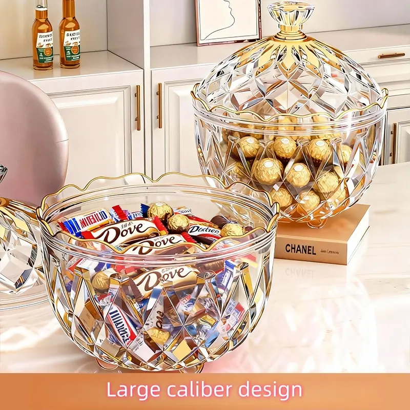 European Luxury Plastic Pet Candy Jar, Home Creative Multipurpose Food Organizer Storage Container, Large Lid Snack Canister, Sugar Dispenser, Kitchen Plastic Containers