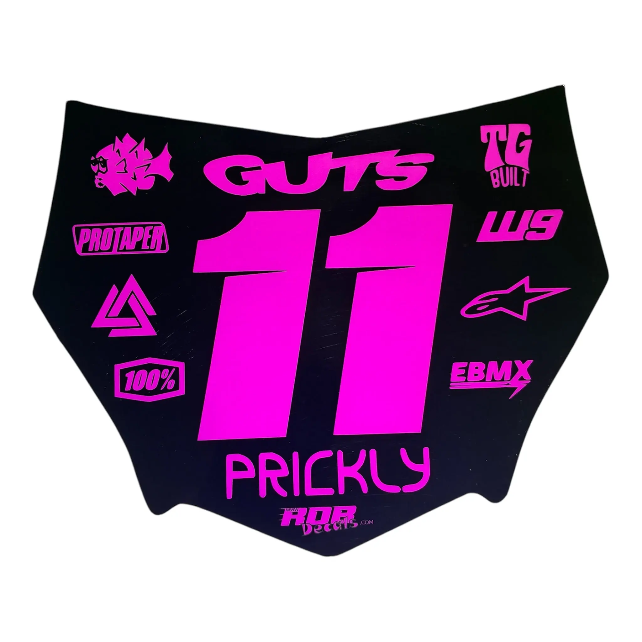 MotoCutz Plate Decal — 11 Logo — Pink