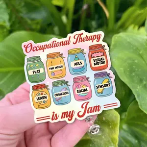 Occupational Therapy Badge Reel - OT Appreciation Retractable ID Holder Cute Therapy Badge Gift WEH
