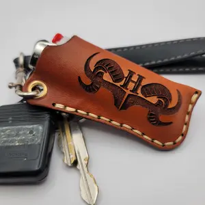 Custom Leather Lighter Cover for Keychain- FREE SHIPPING - Lighter not included