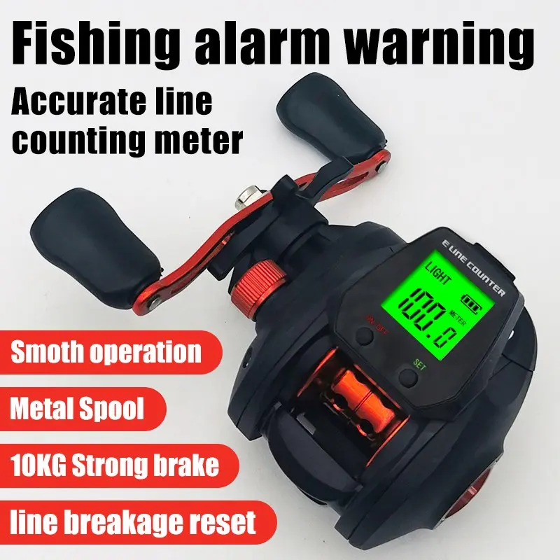 Lure Reel Fishing Wheel, Metal Line Cup Bearings, Freshwater Saltwater Universal, Fish Alert, Counting Reel, Fishing Tackle, Fishing Gear, Fishing Gear And Equipment, USB Charging Cable Included