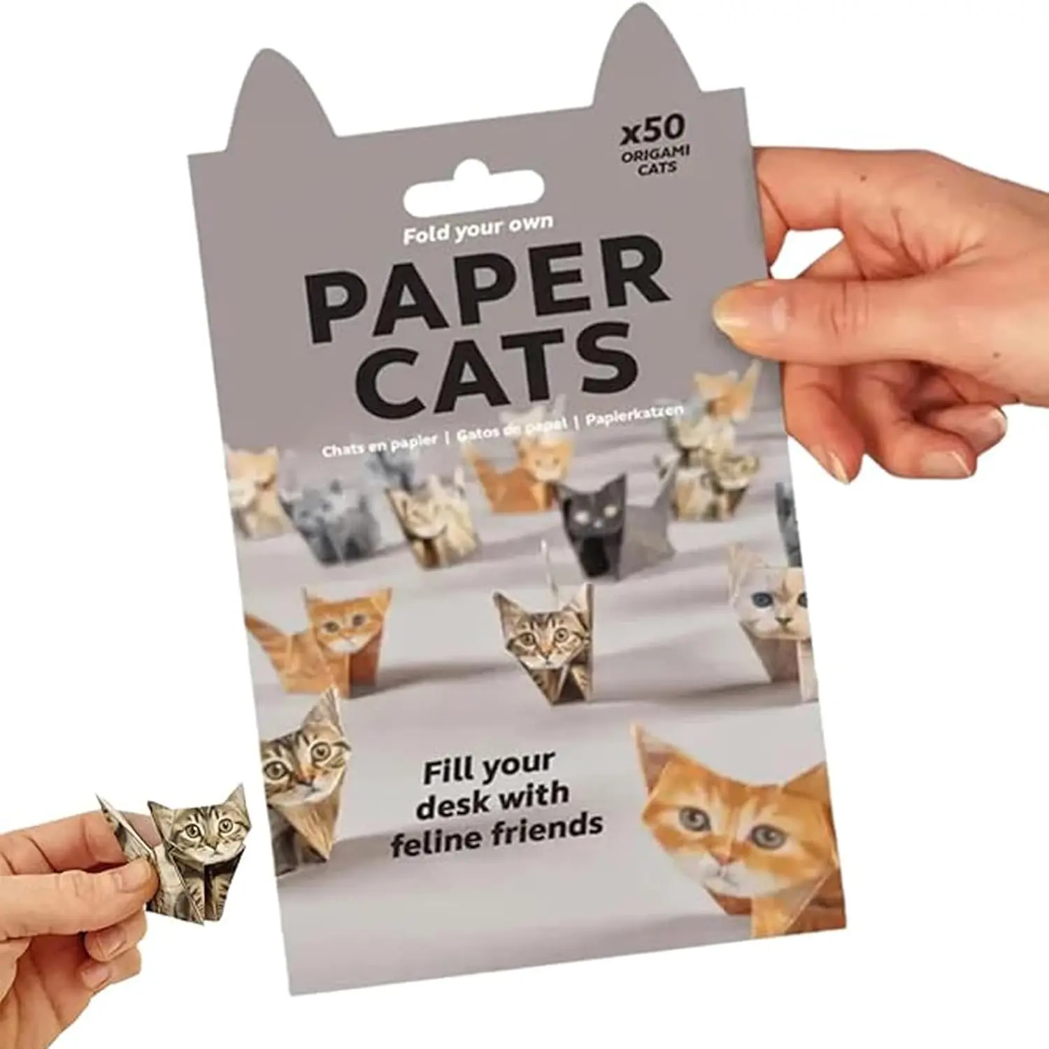 Cat-Themed Origami Kit with 50 Sheets of Paper - DIY Folding Craft, Adult Cat Lover Gift