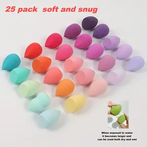 20/25 pcs Assorted Color & Shape Makeup Sponges, Latex-Free Dry & Wet Dual-Use Beauty Blenders For Flawless Foundation Blending, Multi-Colored Cosmetic Puffs For All Skin Types