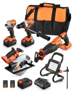VEVOR Tool Combo Kit 20V Brushless 5-Tool Cordless Power Tool Combo Kit with Batteries