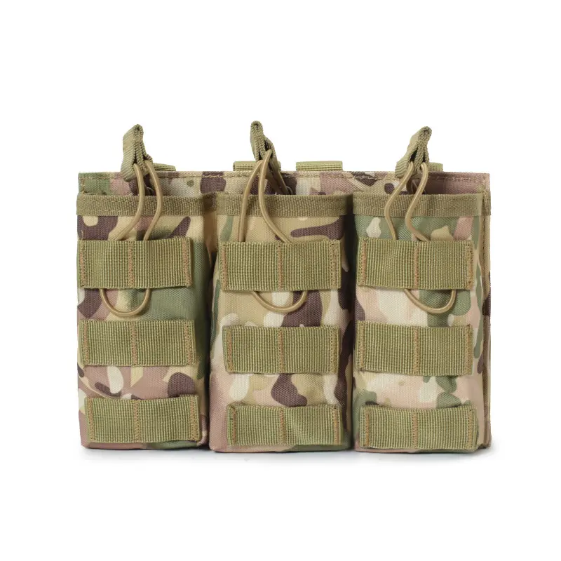 Outdoor Tactical Triple Magazine 3-Row Magazine M4 Military Enthusiast Magazine Pouch Pistol Magazine Bag Molle Vest Accessory Bag Gear Holsters