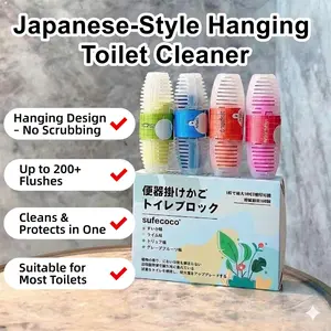 Hanging Toilet Bowl Cleaner, Toilet Rim Freshener Deodorizer, Easy Daily Cleaning with Every Flush, Lasts Up to 200+ Flushes (4 Pack)