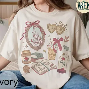 Adult and Youth Magic Kingdom Shirt, Coquette Bow Vintage Belle's Book Club Comfort Colors/Gildan Shirt, Tale As Old As Time, Toddler Magic Kingdom