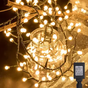 500 LED 49ft Christmas Cluster Lights - String Lights for , Garden, Wedding, Party & Xmas Tree Decor - Indoor & Outdoor Use