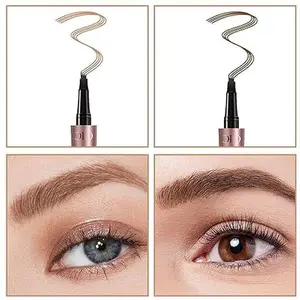 2024 New Magic Eyebrow Pencil | 3D Microblading Tattoo Pencil with 4 Fork Tip | Natural, Long-Lasting, Waterproof Fine Stroke Eyebrow Pencil (Grey)