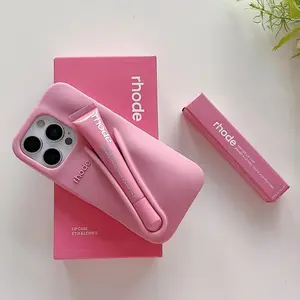 RHODE Beauty Slim Silicone Phone Case for iPhone 11 12 13 14 15 16 17 Pro Max – Shockproof Lip Gloss Holder Cover, Stylish Everyday Protection