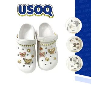 USOQ 12PCS  Shoe Charms For Crocs Rhinestone Bling Designer Accessories For Women GirlsCute Bowkont& Flower Design Faux Peal Decor Charms,Tower & Luxury Rhinestone Butterfly Jewelry Shoe Decoration With Bling Girly Chains Fashion For Party Favors Birthday