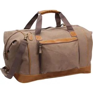 212 MAIN P4659 Tahoe Duffle Bag - Portable Travel Accessory, Faux Leather, Wide Mouth, Popper Tabs, Stonewash Finish, Tan Luggage Bag