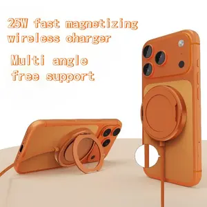 25w Magnetic Wireless Charging, Fast Charging Bracket, Compatible with Apple iPhone 17/16/15/14, Samsung Phones, Wireless Charger