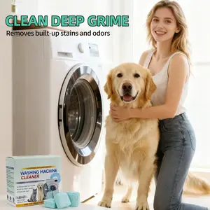 SOPAMI Eco-Friendly Washing Machine Cleaner 12 Tablets Removes Pet Hair Buildup & Fights Odors for Fresh Clean Washers