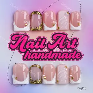 Y2K Style Press-On Nails, Nail Art Design, 10pcs Handmade Artificial Nails, XS-S-M-L Sizes, Perfect for Parties, Includes Jelly Glue, Crystal Stick, File, Nail Designs