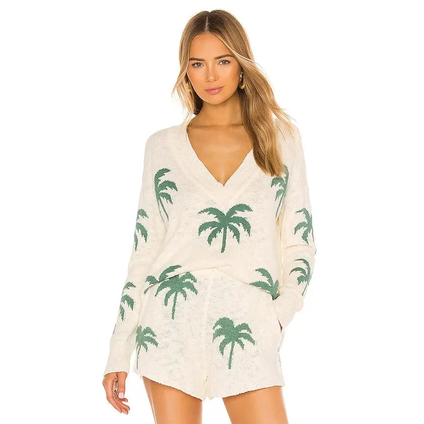 Show Me Your Mumu Gilligan Sweater in Palm Tree Knit
