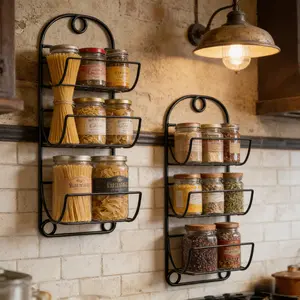 SICANDAENHK Stylish and practical 6-tier hanging towel rack!Wall-mounted design with extra shelves for washcloths and linens.Ideal for bathroom, spa, salon and modern home decor🌟