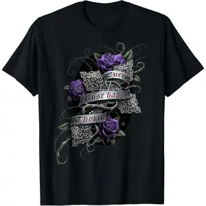 Spiral Original - Every Rose - Gothic Roses T-Shirt        Graphic tees Casual Shortsleeve
