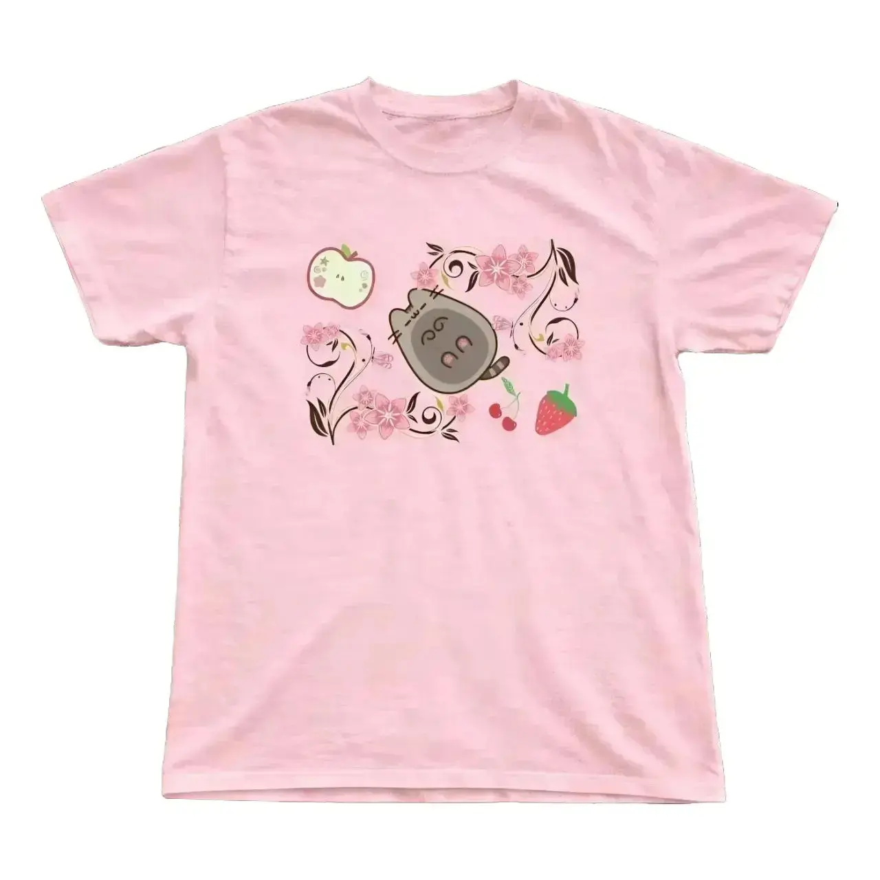 Pink Pusheen Cartoon Shirt/Baby Tee, Y2K Vintage Cartoon Aesthetic Top, Streetwear, Vintage Graphic Tee, Shirt for Women