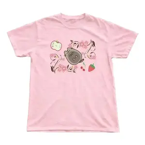 Pink Pusheen Cartoon Shirt/Baby Tee, Y2K Vintage Cartoon Aesthetic Top, Streetwear, Vintage Graphic Tee, Shirt for Women