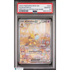 2023 —Alakazam EX #201 Pokemon 151—Special Illustration Rare Holo PSA 10