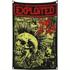 1pc The Expl%Oaked Band Tapestry Wall Hanging - 91.44x152.4cm Polyester Flag Poster with 4 Grommets, Punk Rock Art Decor for Living Room, Bedroom, Dorm, for Man Cave - No Electricity Needed, Punk Rock Decor