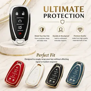 Chevrolet 5 Buttons Key Fob Covers Ultimate Protection Durable Shockproof for Camaro Trax Equinox Silverado Malibu Blaser Traverse