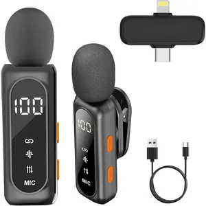 3 in 1 Professional Mini  Microphone for /Android/Camera,  Lavalier Mic  Clear Sound Quality for Recording, Live Streaming, Microphone Clips () (1)