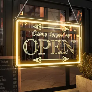 Open Signs for Business, Light Up LED Neon Open Sign for Business Window Lighted Open Lights for Retail Bar Cafe Bakeries Barber