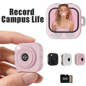 Mini Digital Camera, 1080P Portable Camera for Photography with 32GB SD Card, Y2K Pocket-Size Camera, 1.45" Retro Vlog Camera, Key Card Clip Chain for Teenagers, Adult Beginners, Christmas Birthday Gifts for Boys Girls