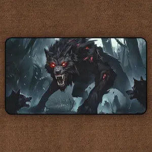 Wolf Pack TCG Playmat, Giant Wolf, MTG Desk Mat for Card Gamers, Fantasy, Werewolf, Gaming Mat for Tabletop Games, Gaming Mouse Pad