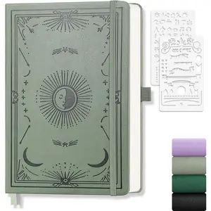 Dotted Journal for Women Men, 192 Pages A5 Notebook Journal, Hardcover Notebook with 100Gsm Thick Pages, Leather Note Book for Writing, Travel, Business, Office, Prayer 5.7 x 8.3, Light Green