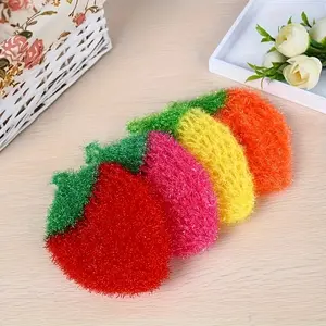 Strawberry-Shaped Dishcloth – Non-Scratch Kitchen Cleaning Sponge, Dishwashing Sponge, Dish Sponges, Soft Polyester Dish Towel for Dishes & Countertops