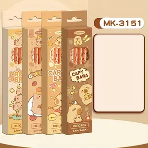 48 Pcs Cartoon Pencils Set, Hb Pencils with Erasers, Essential Stationery Gift Box, Capybara, Panda, Dinosaur Pencils
