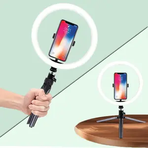 Portable Selfie Ring Light with Tripod Stand & Phone Holder, USB Powered 10 Inch Selfie Fill Light, Selfie Accessories for Selfie Live Streaming Vlog, Smartphone Camera Accessories, Led Selfie Accessories
