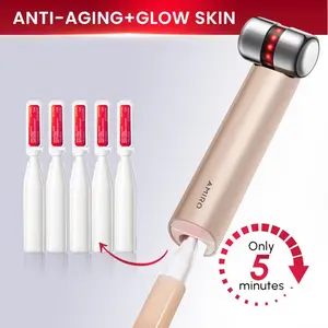 AMIRO HydraGlow Booster with PDRN Serum – 4-in-1 Red Light & Microcurrent Facial Lifting Device for Instant Glow, Wrinkle Reduction & Skin Firming