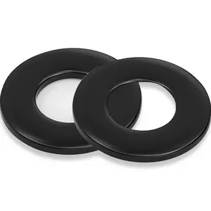 3/8" Black Flat Washers 50 Pack Made of 18-8 (304) Stainless Steel Metal Washers for Screws