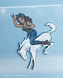 Trail Babe Sun-Kissed — Bronco Rear Emblem Vinyl Decal (Off-Road Edition)