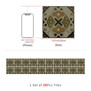 Vintage Floral Tile Stickers, Self-Adhesive Wall and Floor Decals, Waterproof Removable PVC Home Renovation Decorations