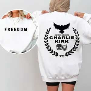 [ UNISEX SHIRT ] Freedom Charlie Kirk A True American Patriot Eagle Wreath “Forever in Our Hearts” Memorial T-Shirt, Charlie Kirk Shot Dead at Utah College Event Tee, Republican Shirt, Patriotic American Shirt, Trending - TShirt, Sweatshirt