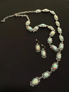 Western Opal Style Link Necklace Set