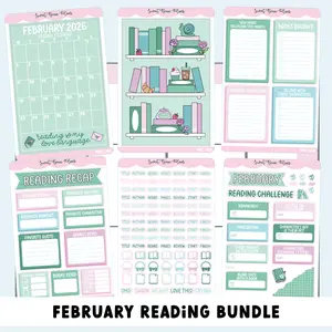 February 2026 READING Journal Bundle (6 Pages)