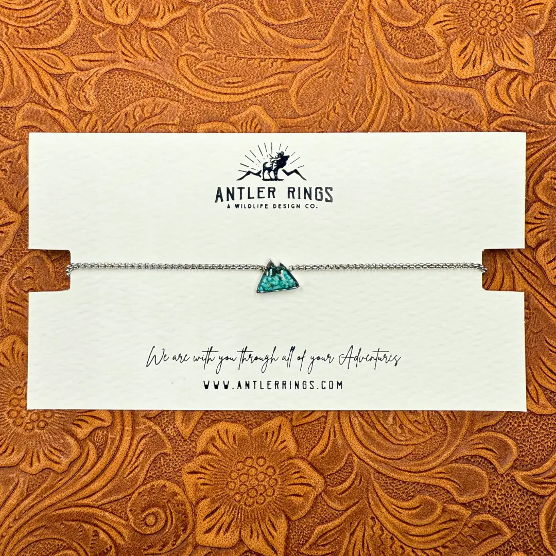 The Mountain Bracelet | Stainless Steel & Crushed Turquoise Adjustable Fit