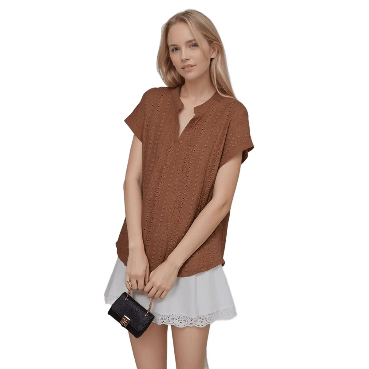 Heimish - Plus/Reg - Mandarin Collar Knit Top