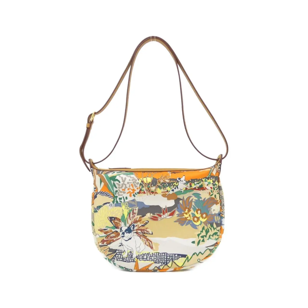 Pre-owned HERMÈS Silk Small Leather Goods Hermes EN LIBERTE Chevaux en liberte Swift pouch