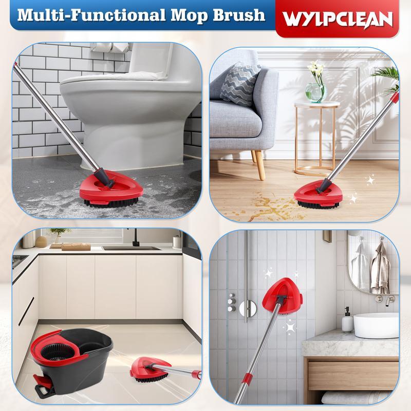 Spin Mop Head Replacements  & Shower Floor Scrubber (No Bucket), Compatible with Ocedar EasyWring 1-Tank System, Microfiber Spin Mop Refills Head, Cleaning All Floor, Easy Cleaning Easy to replace Machine Washable