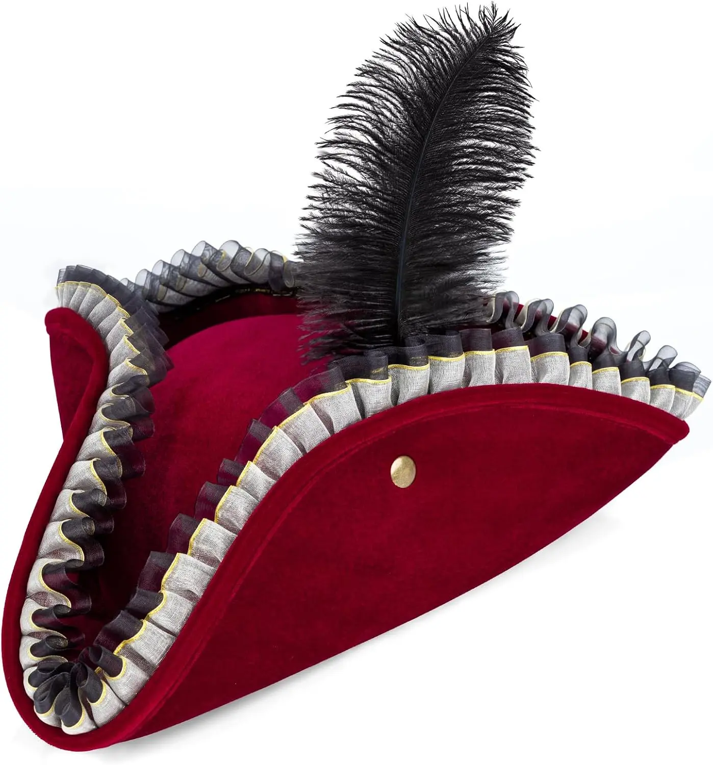 Pirate Hat Women/Men,Pirate Costumes Accessories for Adult,Colonial Tricorn Hat for Halloween Party Cosplay